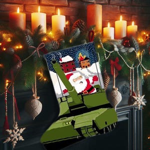 Santa Stocking Counted Cross Stitch Pattern