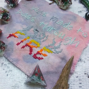 Pass Through Fire Cross Stitch Pattern Vox Machina Quote