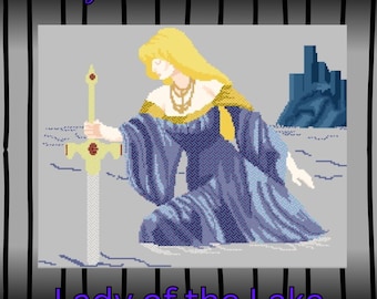 Lady of the Lake Advanced Fantasy Cross Stitch Pattern