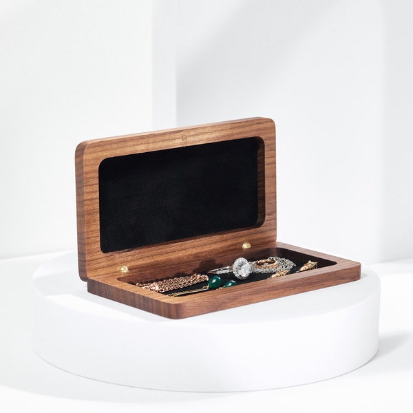 Jewellery Box, Wedding Gift, Woodsbury, Anniversary Gift, Wooden Box, Ring Box, Valentine's Gift, Handmade box, Walnut Timber, jewelry box