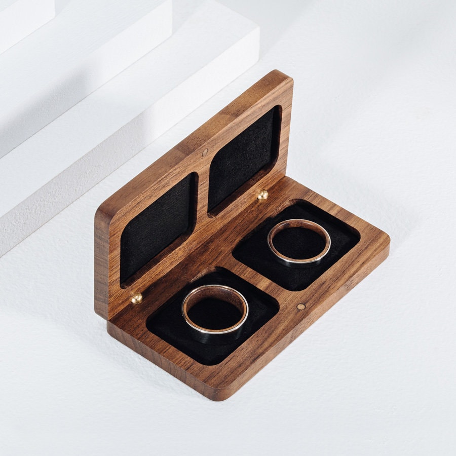 Wedding Ring Box, Wedding Gift, Woodsbury, Anniversary Gift, Wooden Box, Ring Box, Valentine&#39;s Gift, Handmade box, Walnut Timber (Wedding)