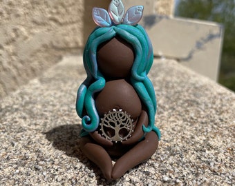 Goddess (Tree of Life)  goddess vibes, energy, spiritual, orginal sculpture, one of a kind, handmade clay figurine, polymer clay, ooak