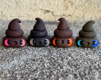 Poop Pals, orginal sculpture, one of a kind, ooak, handmade clay figurine, cute creature, hand made, polymer clay, small gift, novelty