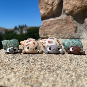 Natural Shell Pal, orginal sculpture, one of a kind, ooak, handmade clay figurine, cute creature, hand made, polymer clay, sea shell, ooak