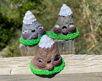 Mountain Pals, orginal sculpture, one of a kind, ooak, handmade clay figurine, cute creature, hand made, polymer clay, small creation nature