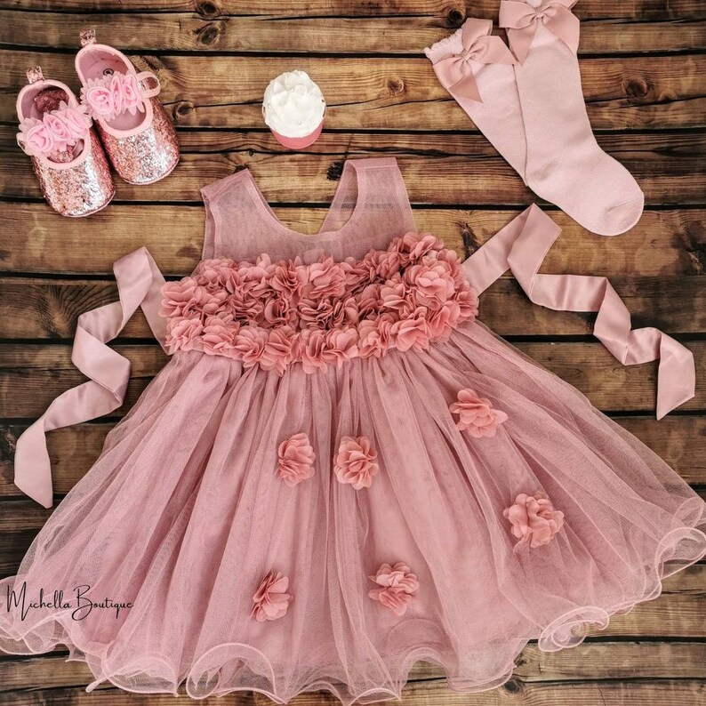 mauve baby dress