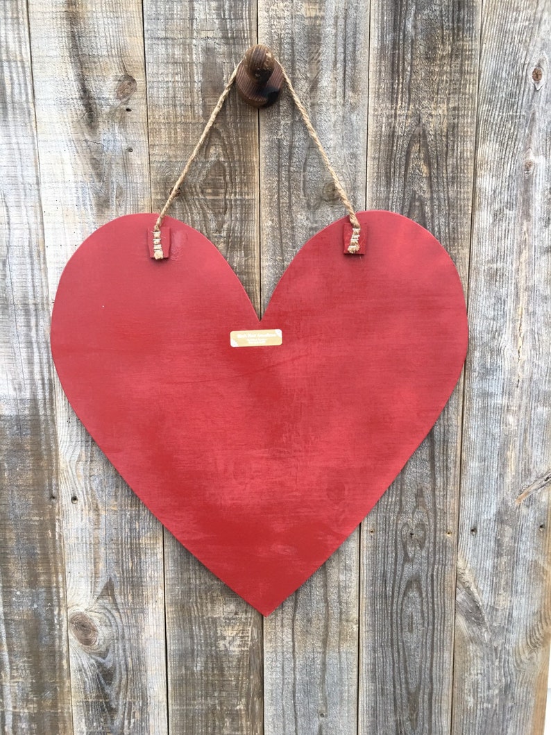 Valentines Heart Door Hanger Rustic Elegance in red and White