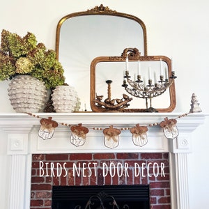 Acorn Garland-Crackled Wood Bunting Garland- Distressed look with wood beads-Fall Decor