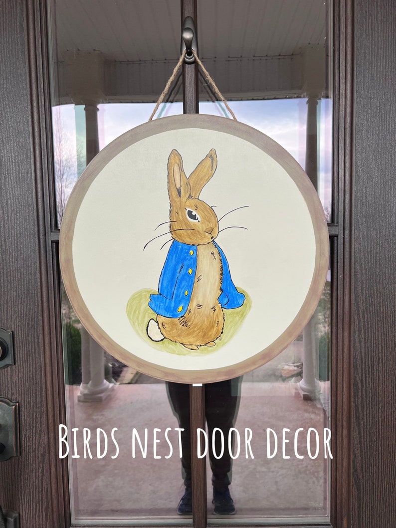 Door Frame Rabbits Spring Peter Rabbit Door Hanger Hand Painted Door Hanger - Etsy