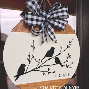 Three Birds on Branches Farmhouse Any season Door Hanger, Bird Door Hanger, Housewarming, Realtor Gift image 9