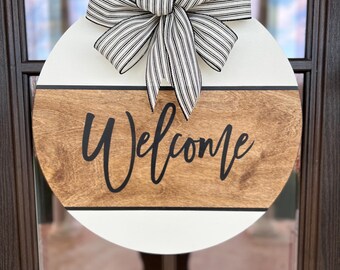 Handmade Welcome Door Hanger, Farmhouse Decor, Realtor Gift