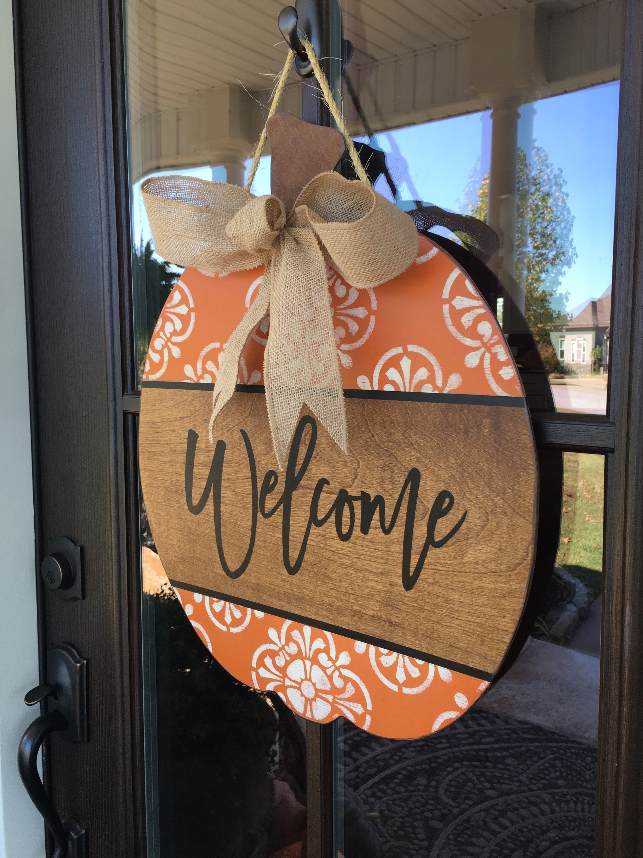 Welcome Pumpkin Door Hanger