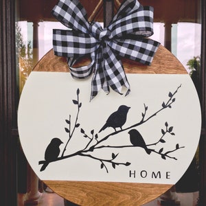 Three Birds on Branches Farmhouse Any season Door Hanger, Bird Door Hanger, Housewarming, Realtor Gift image 7