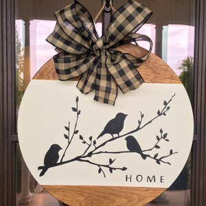 Three Birds on Branches Farmhouse Any season Door Hanger, Bird Door Hanger, Housewarming, Realtor Gift image 10