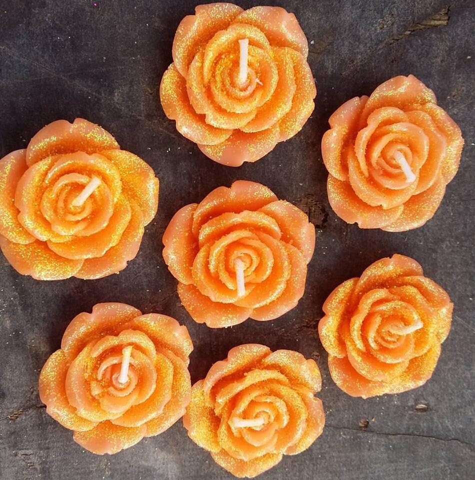 Floating Rose Candles Set of 10 Decorative Scented Rose Etsy