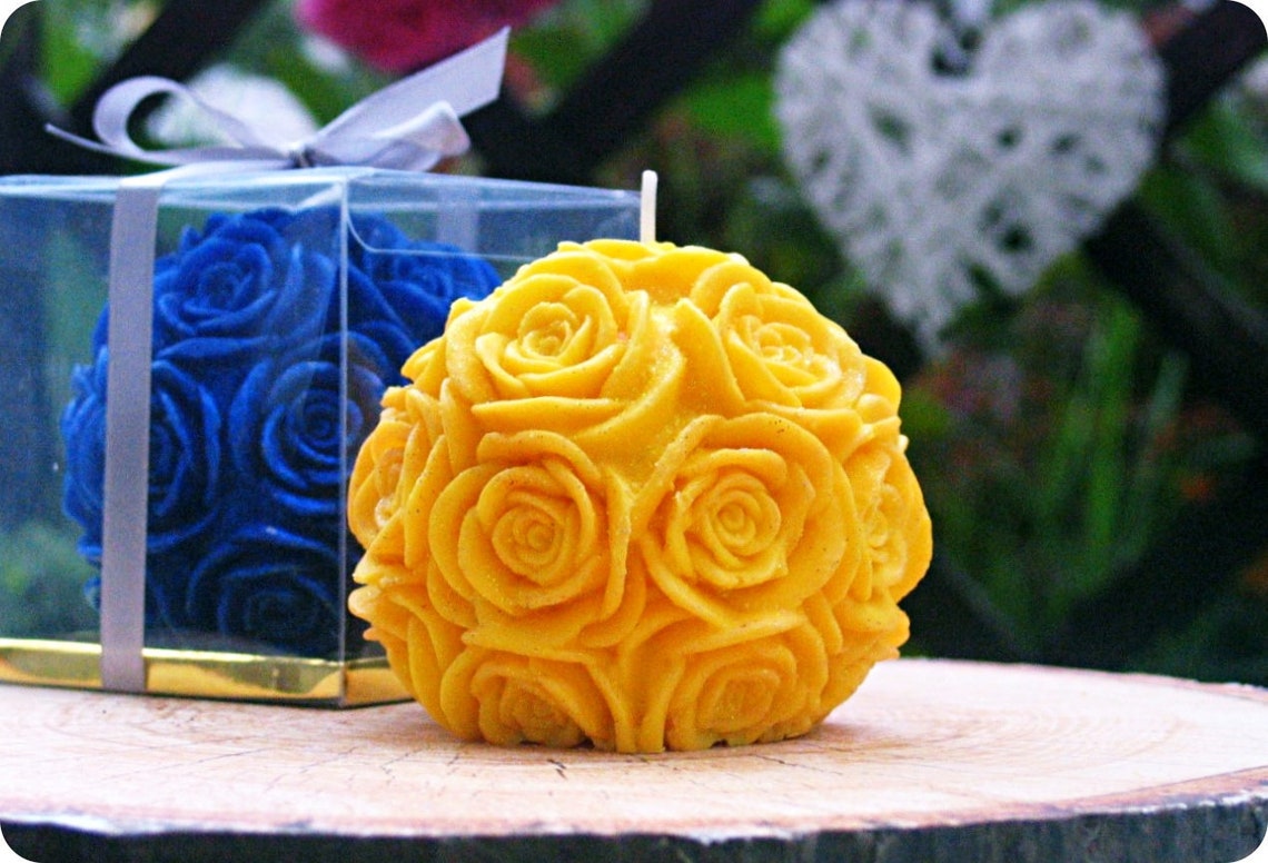 Yellow Candles Yellow Rose Decor Yellow Decorations for Etsy