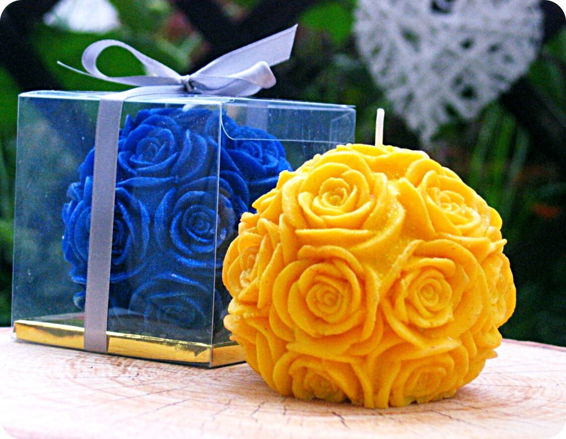 Yellow Candles Yellow Rose Decor Yellow Decorations for Etsy