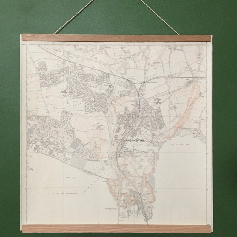 Vintage 1970s Map of Fife Scotland Inverkeithing North Etsy Canada