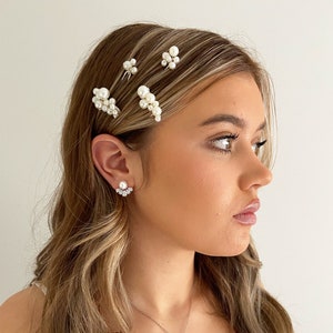 Bridget ~ Horquillas para el cabello de perlas, accesorios para el cabello de perlas para novia, perla de peine para el cabello, boda de pieza de cabello, perlas para el cabello, accesorios para el cabello de dama de honor