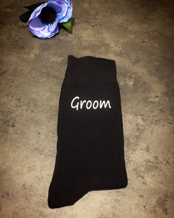 Groom gift groom socks printed socks groomsmen gift black | Etsy