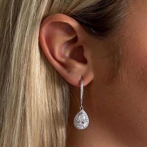 Sophia ~ Silber Ohrringe, Braut Ohrringe, Hochzeitsohrringe, Hochzeitsschmuck, Kristallohrringe, Statement Ohrringe, Brautjungfer Ohrringe