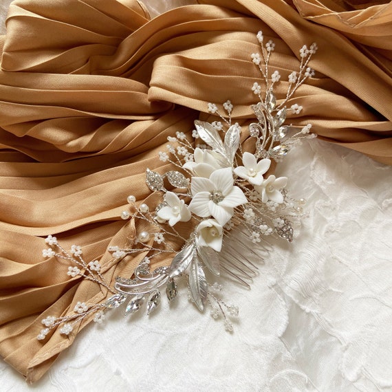 CollettandCo Kora ~ Pearl Wedding Headband, Bridal Headband, Pearl Crown Headband for Bride, Statement Hair Piece, Wedding Hairpiece for Bride, Honeymoon