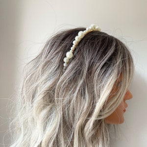 CORIN • Pearl headband bridal, pearl headpiece, pearl head piece bridal, gold wedding headband, wedding headband guest