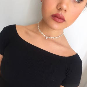 Bella Silver choker, crystal choker necklace, adjustable choker, ladies choker, choker necklace, diamante choker, bridal choker, bride image 1