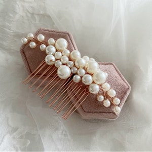 Margot Pearl hair comb, Pearl hair accessories, Pearl hair slide, wedding hair comb, bridesmaid hair piece uk, bridal silver hair pin image 9