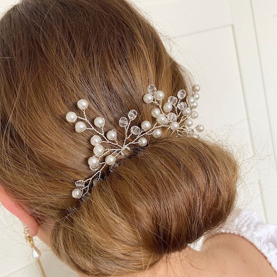 2 Goldene Braut-Haarnadeln Mit Kristallperlen – Vintage-Hochzeitsschmuck Für Braut, Brautjungfern Oder Besondere Anlässe