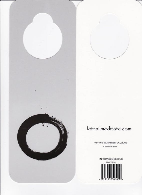 Meditation In Progress Please Do Not Disturb Plastic Door Knob Hanger Warning Room Sign Grey Black