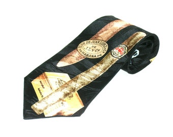 Two 100/% Silk Men Necktie Wine and Cigar Tobacco #6 Hand Painted Art Tie Novelty