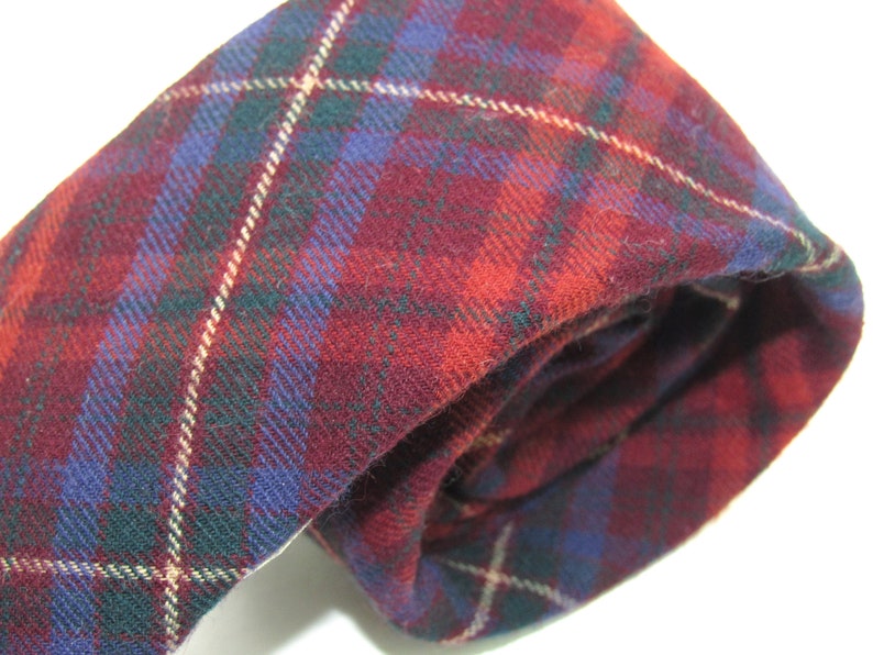 Mens Vintage Tartan Neck Tie Plaid by Burt Pulitzer Necktie Slim 1960/'s