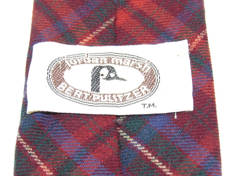 Mens Vintage Tartan Neck Tie Plaid by Burt Pulitzer Necktie Slim 1960/'s