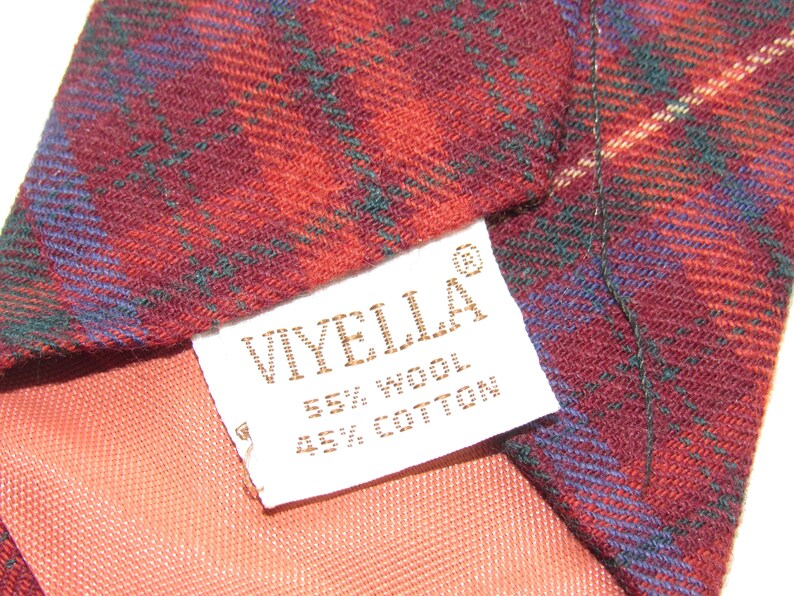 Mens Vintage Tartan Neck Tie Plaid by Burt Pulitzer Necktie Slim 1960/'s