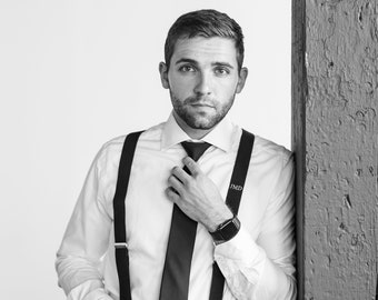 Set of 13 Monogrammed Mens Suspenders // Wedding Personalized Suspenders // Men Homecoming Prom Monogram Suspenders // Initial Suspenders //