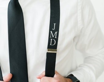 Set of 7 Monogrammed Mens Suspenders // Wedding Personalized Suspenders // Men Homecoming Prom Monogram Suspenders // Initial Suspenders //