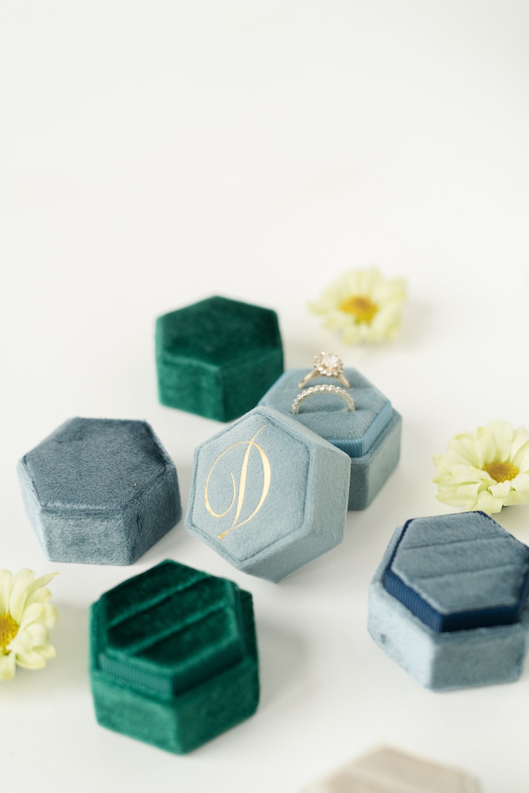 Personalized Ring Box | Velvet Ring Box With Initial | Letter on Ring ...