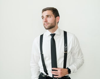 BEST SELLING Monogram Men's Suspenders Wedding Personalized Suspenders Personalized Groomsmen Gift Idea Monogrammed Suspender Modern Classic