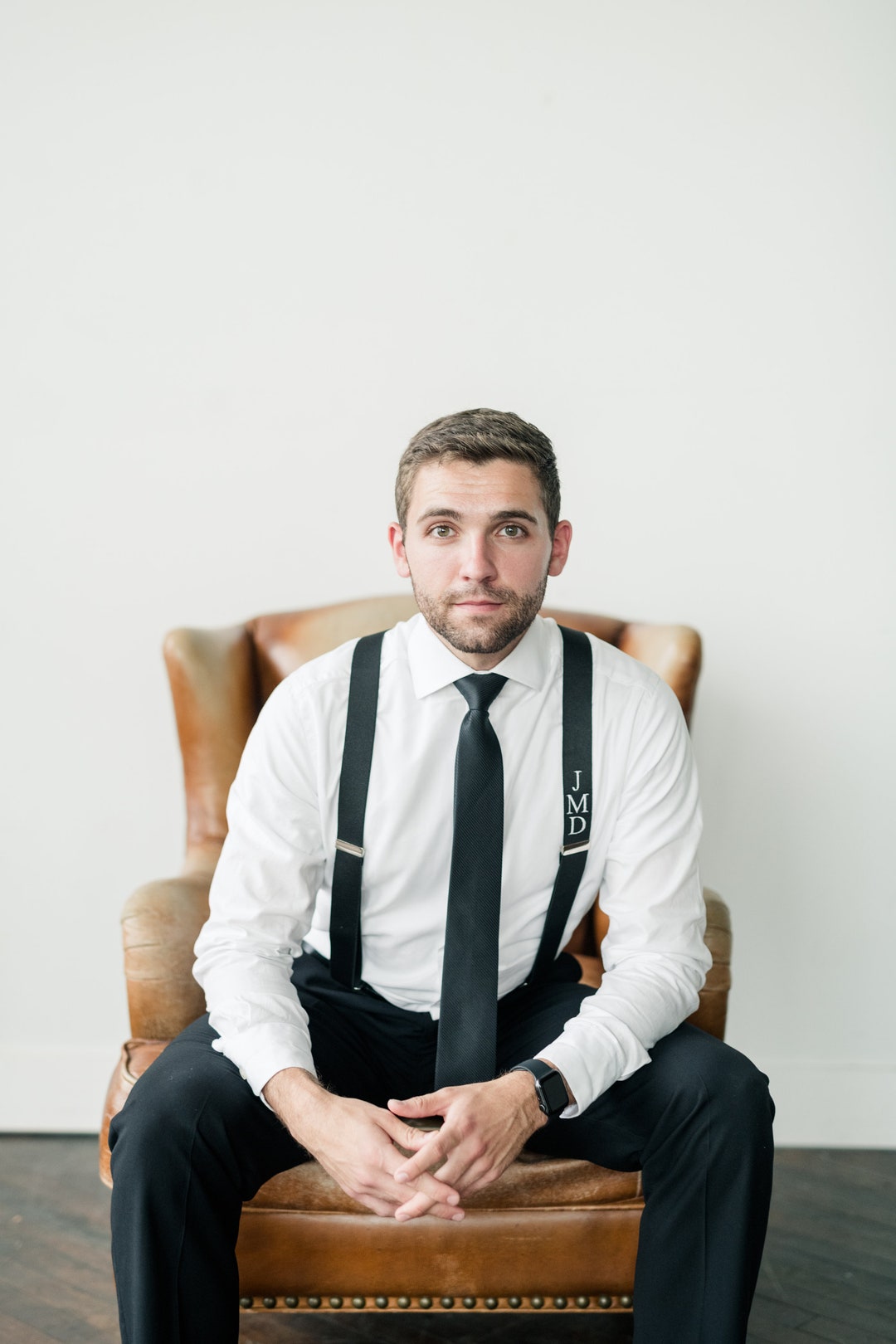 formal dress with suspenders Black Suspenders & Petal Bow Tie main image 0