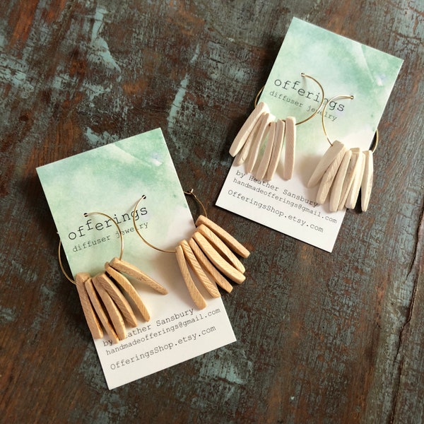 Coconut Wood essential oil diffuser Earrings