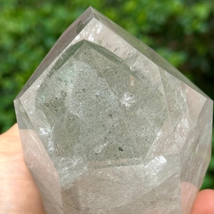 Rare Clear Green Phantom Pyramid Included in Quartz Crystal Point-Polished/Chlorite Inclusion Quartz/Garden Scenic Crystal Collection-611 g