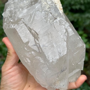 Double Terminated Natural Black Rutilated Quartz with Inner Rainbow/Black Tourmaline Point/Rutile Crystal Collection/Quartz Inclusion-1525 g