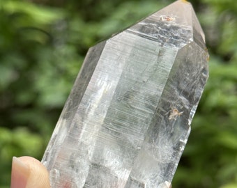 Perfect Clear Pakistan Macromosaic Crystal Quartz Point/White Crystal Tower/Crystal grid/Special gift/Meditation Stone-85*36*36 mm 174 g