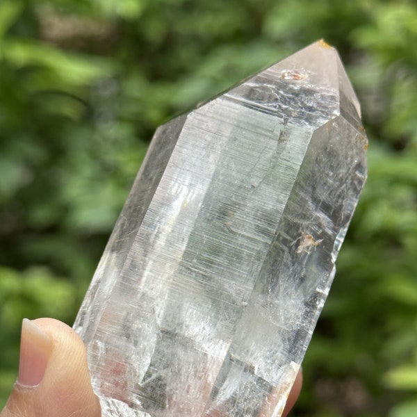 Perfect Clear Pakistan Macromosaic Crystal Quartz Point/White Crystal Tower/Crystal grid/Special gift/Meditation Stone-85*36*36 mm 174 g