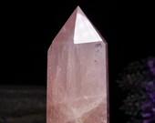 Defective LARGE Rose Quartz Crystal Tower Pink Quartz Crystal Point Love Stone Healing Crystal Chakra Feng Shui Zen Gift for Mom-226 g