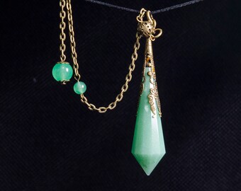 AAAAA Green Aventurine Crystal Pendulum/Dowsing Tool for Chakra/Reiki/Meditation/Special Gift/Gift for Mom/Gift for Her/Gift for Women/Wife
