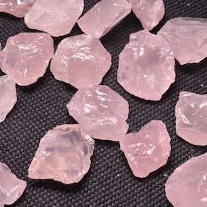 Raw Rose Crystal Beads/Drilled Clear pink Crystal chunks/Rose quartz beads for jewelry/Rose crystal Beads for Pendants
