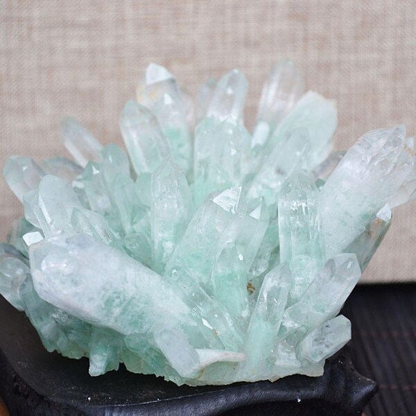 Natural Clear Rare Raw Green Phantom Quartz Cluster/Healing Crystal Quartz/Mineral specimen/Specail Gift/Quartz Collection-104*101*50mm-292g