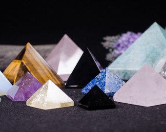 Best Clear Crystal Quartz,Amethyst,Lapais Lazuli,Citrine,Opalite,Obsidian,Amazonite,Tiger's Eye,Labradorite,Fluorite,Rose Quartz Pyramid-1PC